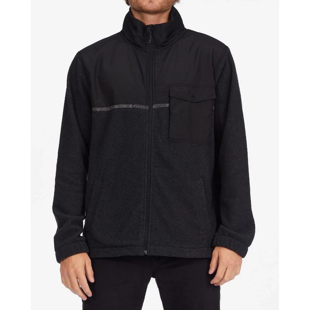 Billabong Boundary Trail Zip Up Fleece Black Mens Size Medium
